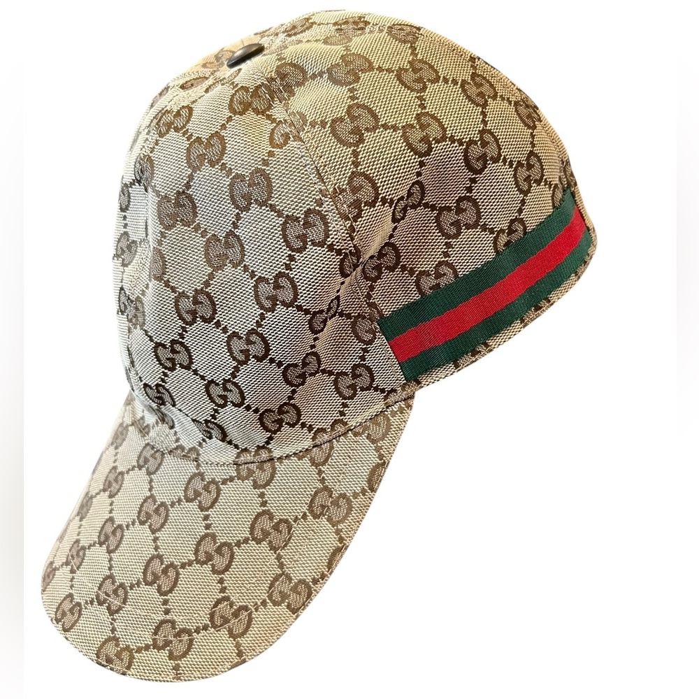 Gucci Beige and Green Logo Cap - Picture 2 of 9